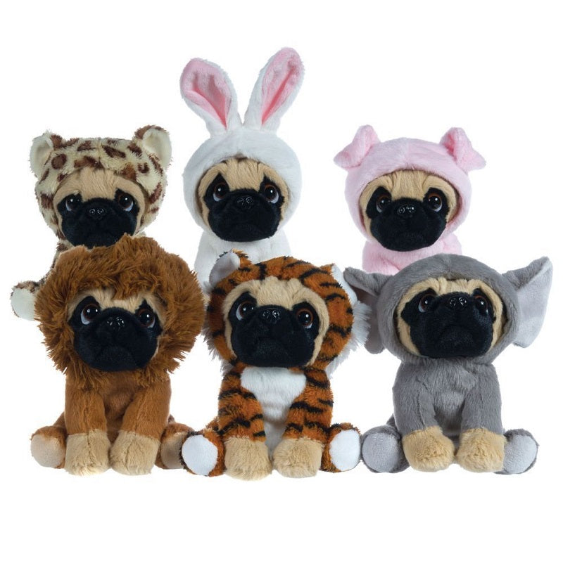 Pug Dog 8" Plush Toy in Costume