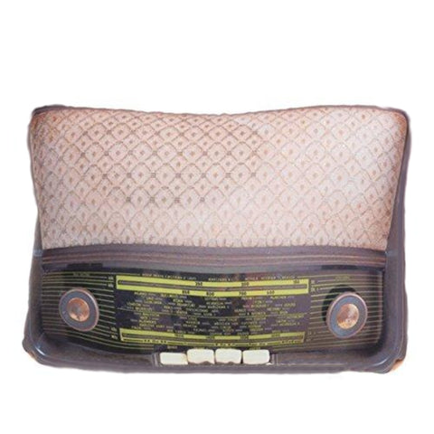 vintage old Retro Radio Cushion Brown