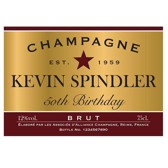 Personalised Birthday Red Labels for Champagne (Pack of 2)