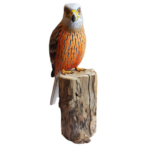 Red Kite Bird On Wooden Log 30cm