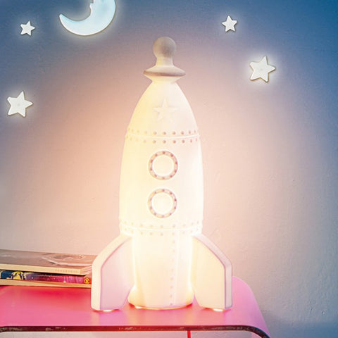 Moon Rocket Porcelain Bedside Lamp