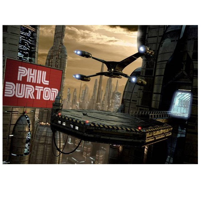 Personalised Starship & Cityscape Framed Poster Print