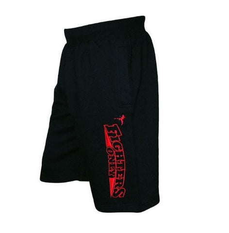 Black Fighters Only Men's MMA Shorts UK White