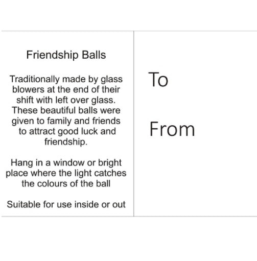 White Engagement 10cm Glass Friendship Ball