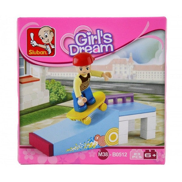 Sluban - Girl's Dream - Skateboarder Building Bricks Set