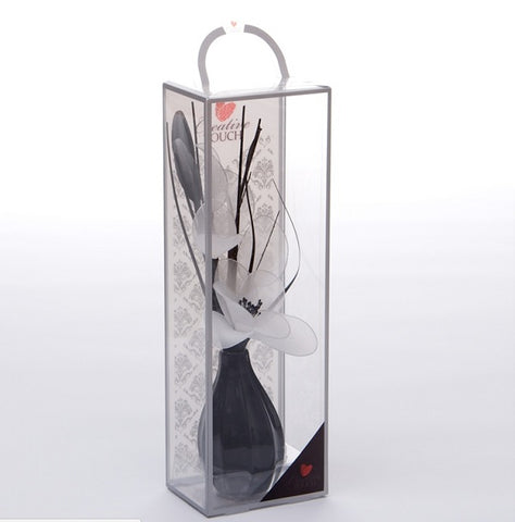 White Mesh Net Flower Arrangement in Bud Vase