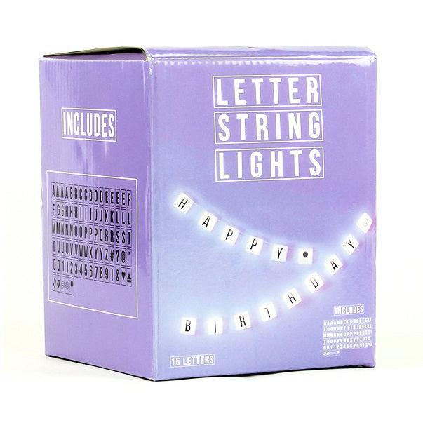 alphabet string lights in a box