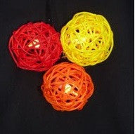 Sunlover - Rattan Ball Fairy Lights - Ass Red, Orange & Yellow. - Free trade made