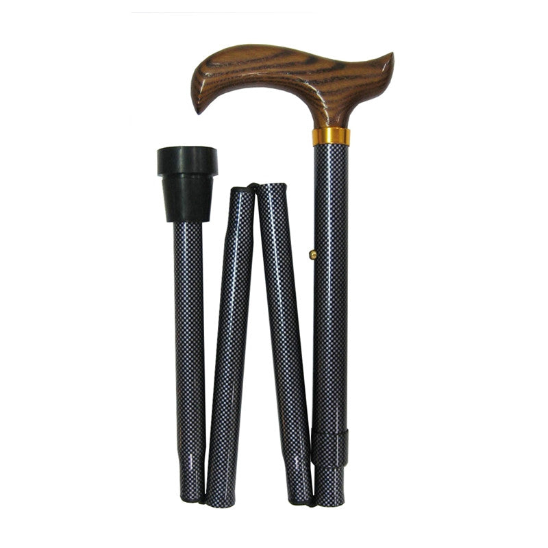Superior Four Section Folding Walking Stick (Grey Check)