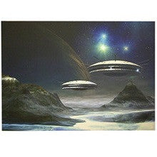 Steepletone Flying Saucer in Space LED Picture