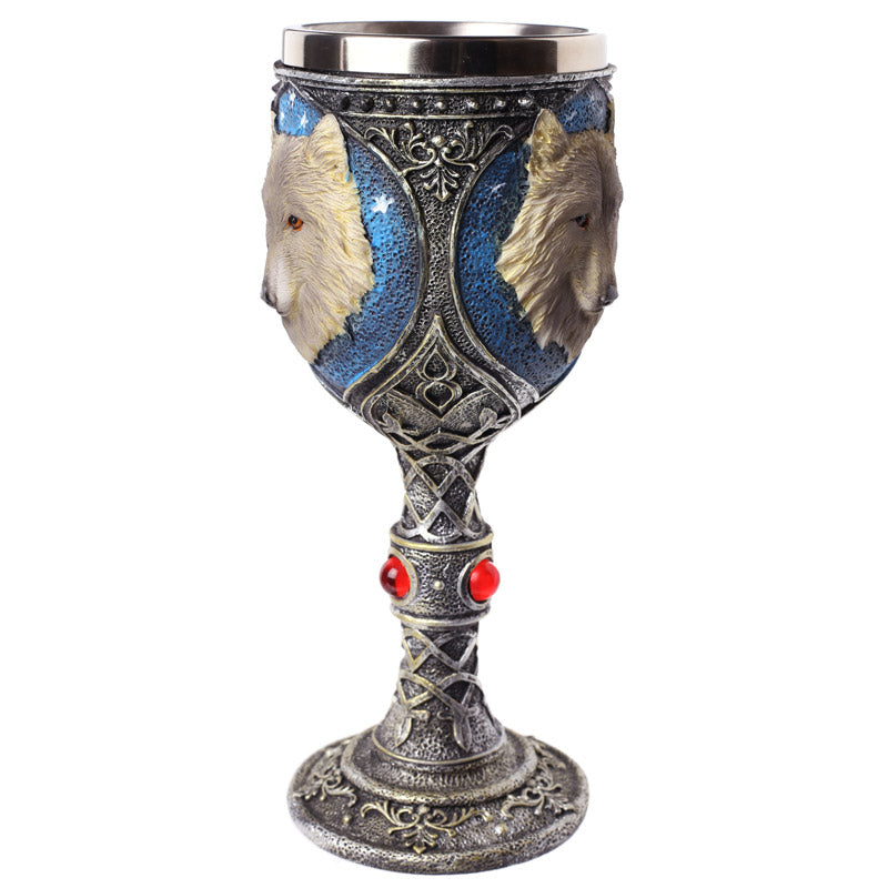 Grey Wolf Decorative Goblet Side