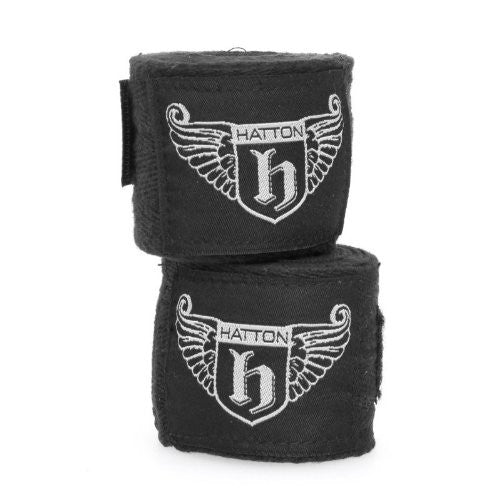 Hatton Men's Black & Silver Stretch Hand Wraps 4m